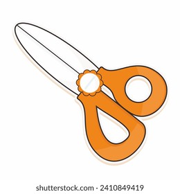 Isolated scissors symbol clipart. Flat design.
