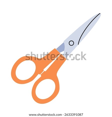 Isolated scissors symbol. Scissors for cutting paper, scissoring, shear concept. Kid scissors sign.