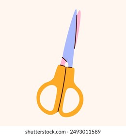 Isolated scissors symbol. Scissors for cutting paper,hair, scissoring, shear concept.kid scissors sign.Hand drawn Vector illustration EPS 10.