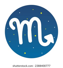 Isolated scorpio colored zodiac sign symbol Vector