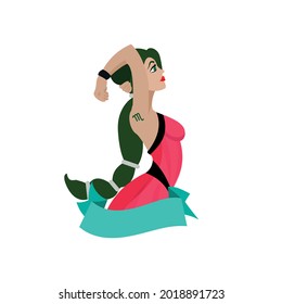 Isolated scorpio female character zodiac sign Vector
