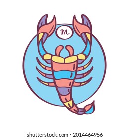 Isolated scorpio icon colored zodiac sign Vector