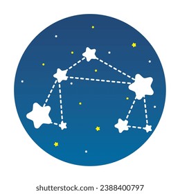 Isolated scorpio star constellation zodiac symbol Vector