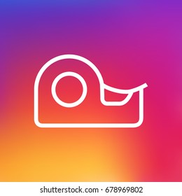 Isolated Scotch Tape Outline Symbol On Clean Background. Vector Sticky Element In Trendy Style.