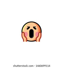 Isolated Screaming Face Emoji, Emoticon, Vector Icon, Pictogram - Vector