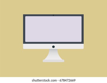 Isolated Screen. Flat Computer. Vector Illustration.