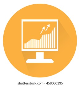 Isolated screen with a graph, Business icon, Vector illustration