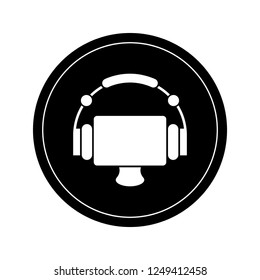 Isolated screen with headphones. Vector illustration design