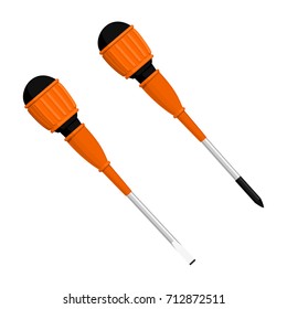 Isolated screw driver on transparent background
