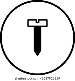 Isolated screw vector icon inside a circle offering simplicity and functionality