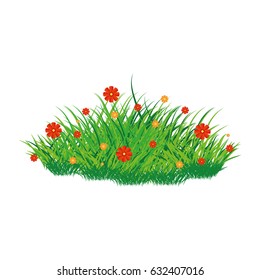 Isolated scrub whit flowers on a white background, vector illustration