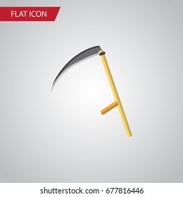 Isolated Scythe Flat Icon. Cutter Vector Element Can Be Used For Scythe, Cutter, Tool Design Concept.