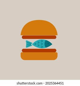 isolated sea fish burger logo