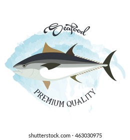 Isolated sea food label design, Vector illustration