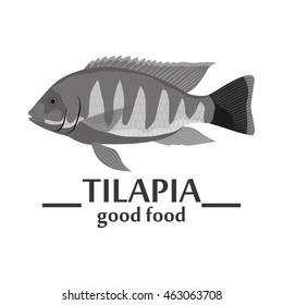 Isolated sea food label design, Vector illustration