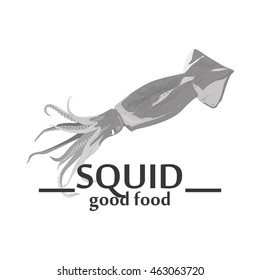 Isolated sea food label design, Vector illustration