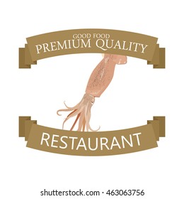 Isolated sea food label design, Vector illustration