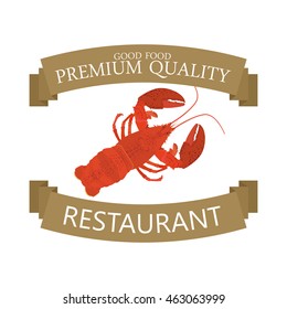 Isolated sea food label design, Vector illustration