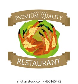 Isolated sea food on white background, Vector illustration