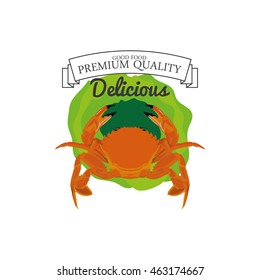 Isolated sea food on white background, Vector illustration
