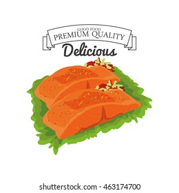 Isolated sea food on white background, Vector illustration