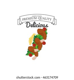 Isolated sea food on white background, Vector illustration