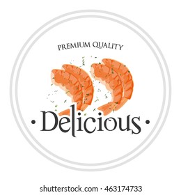 Isolated sea food on white background, Vector illustration