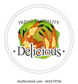Isolated sea food on white background, Vector illustration