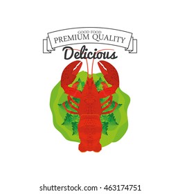 Isolated sea food on white background, Vector illustration