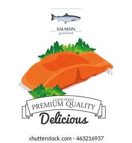 Isolated sea food on white background, Vector illustration