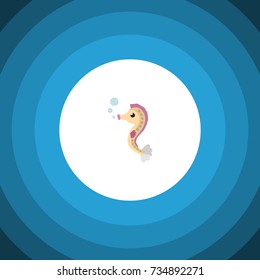Isolated Sea Horse Flat Icon. Hippocampus Vector Element Can Be Used For Hippocampus, Sea, Horse Design Concept.