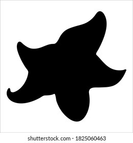 Isolierte Meerestern-Silhouetten. Einzige Objekte auf weißem Hintergrund. Einwohner der Unterwasserwelt für Spiel, App, Banner, Schwimmbad, Druck und Kinder.