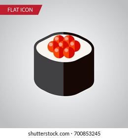 Isolated Seafood Flat Icon. Japanese Food Vector Element Can Be Used For Japanese, Food, Rolls Design Concept.