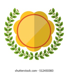Isolated seal stamp inside wreath design