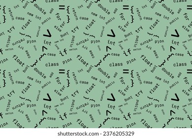Isolated seamles pattern Cybersport Simple design Business concept Wrapping paper Typography Scrapbooking Cardmaking Modern profesion Commands in programming language Coding Hacker Mint background