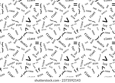 Patrón vectorial aislado Ciberdeporte Diseño sencillo Concepto empresarial Envoltura de papel Tipografía Scrapbooking Cardmaking Modern profesion Comandos en lenguaje de programación Codificación Hacker fondo