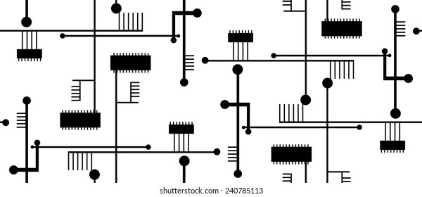 Isolated seamless circuit board pattern over white