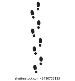 Isolated seamless pattern design of footprint, shoe path illustrated  work, sport, run, walk