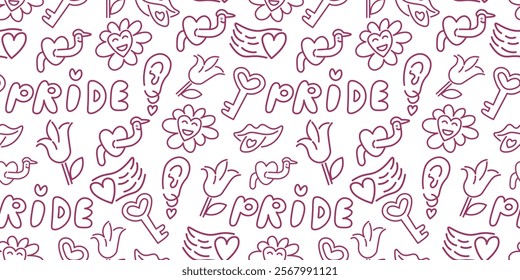 isolated seamless pattern lgbt and pride in vector. image for backdrops prints wallpaper wrapping textile