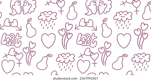isolated seamless pattern lgbt and pride in vector. image for backdrops prints wallpaper wrapping textile