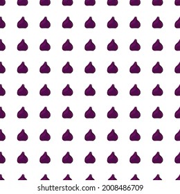 Isolated seamless pattern with little purple fig silhouettes print. White background. Vitamin shapes print. Designed for fabric design, textile print, wrapping, cover. Vector illustration.