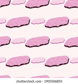 Einzigartiges nahtloses Muster mit rosafarbenem Cartoon-Druck aus Eismehl. Weißer Hintergrund. Abstrakter Winterhintergrund. Entworfen für Stoffdesign, Stoffdruck, Umhüllung, Abdeckung. Vektorgrafik
