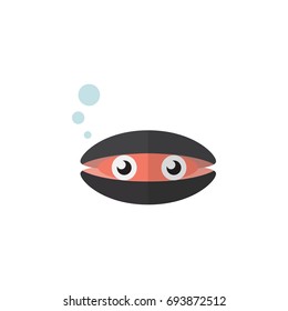 Isolated Seashell Flat Icon. Scallop Vector Element Can Be Used For Seashell, Scallop, Mollusk Design Concept.
