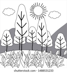 Isolated season trees vector design