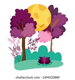 Isolated season trees vector design