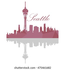 Isolated Seattle Skyline on a white background, Vector illustration