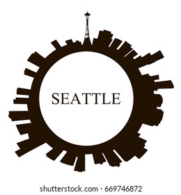 Isolated Seattle skyline on a white background, Vector illustration