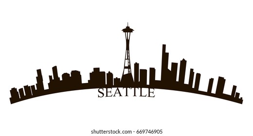 Isolated Seattle skyline on a white background, Vector illustration