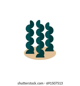 Isolated Seaweed Flat Icon. Alga Vector Element Can Be Used For Seaweed, Alga, Spirulina Design Concept.