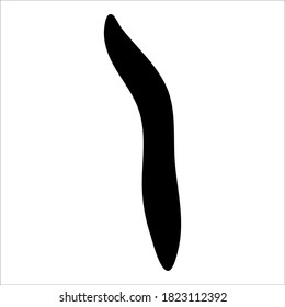 Alleinstehende Algensilhouette. Einzige Objekte auf weißem Hintergrund. Handgezeichnete Silhouette für Spiel, App, Banner, Schwimmbad, Druck und Kinder.